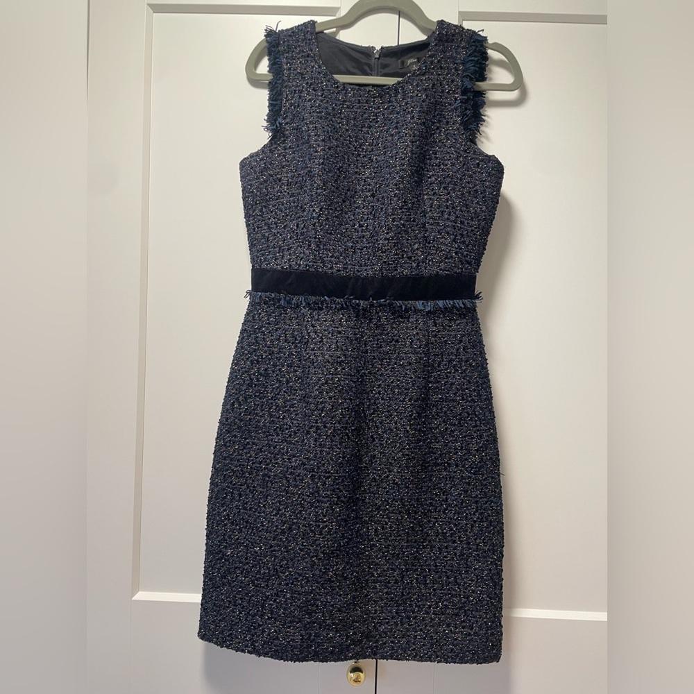 Jcrew Navy and Black Tweed Dress